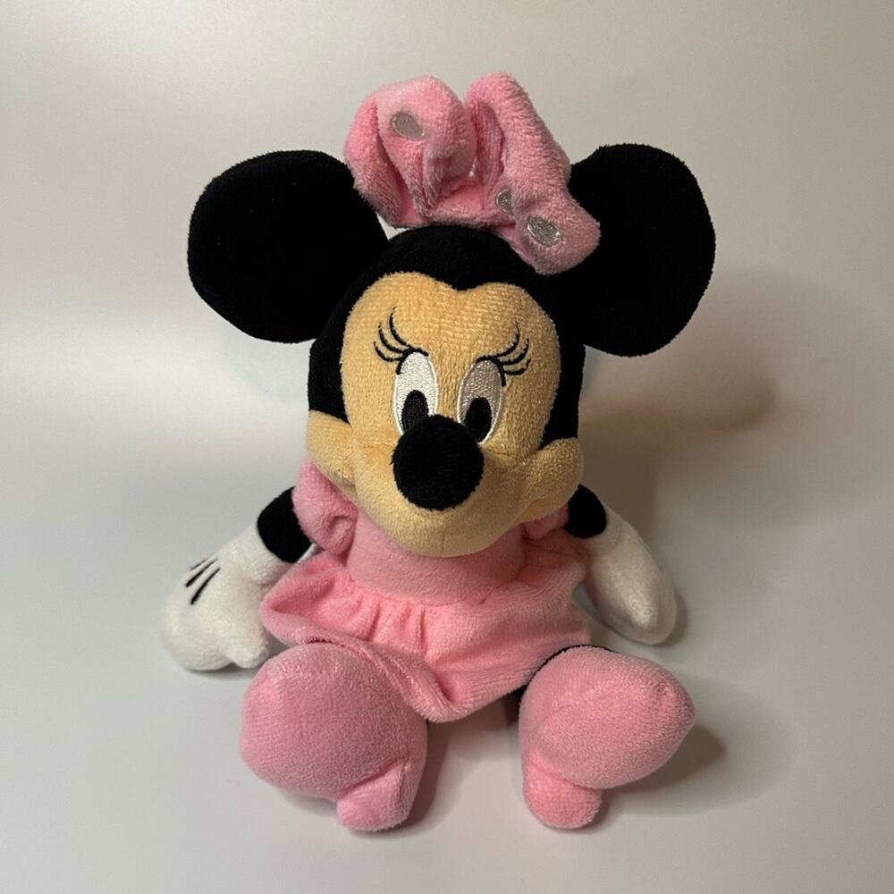 Minnie Mouse Plushie Disney Baby Stuffed Animal 7” Crinkle Ears Soft Lovey